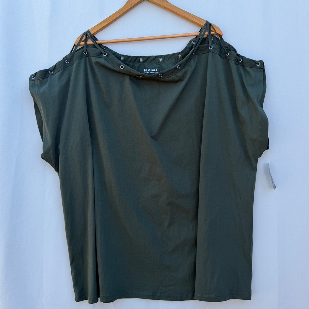 Torrid Heritage Jersey Lace-Up Dolman Top (Deep Depths) Size 4 - Picture 3 of 10